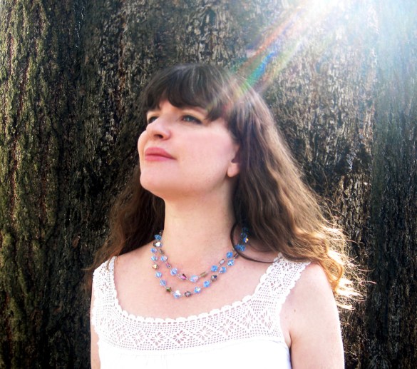 blue crystal necklace by me1